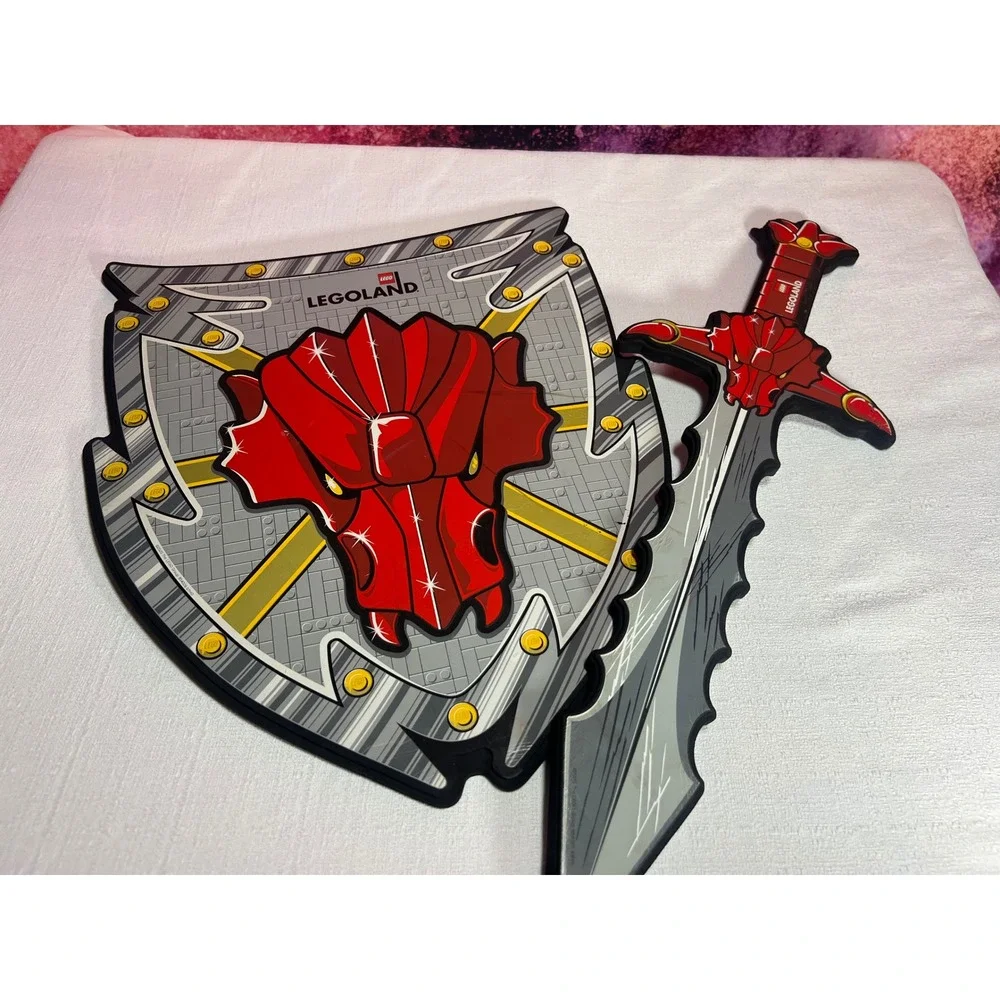 LEGOLAND Castle Knight Foam Sword Shield Set Dragon Red Silver Costume Gear